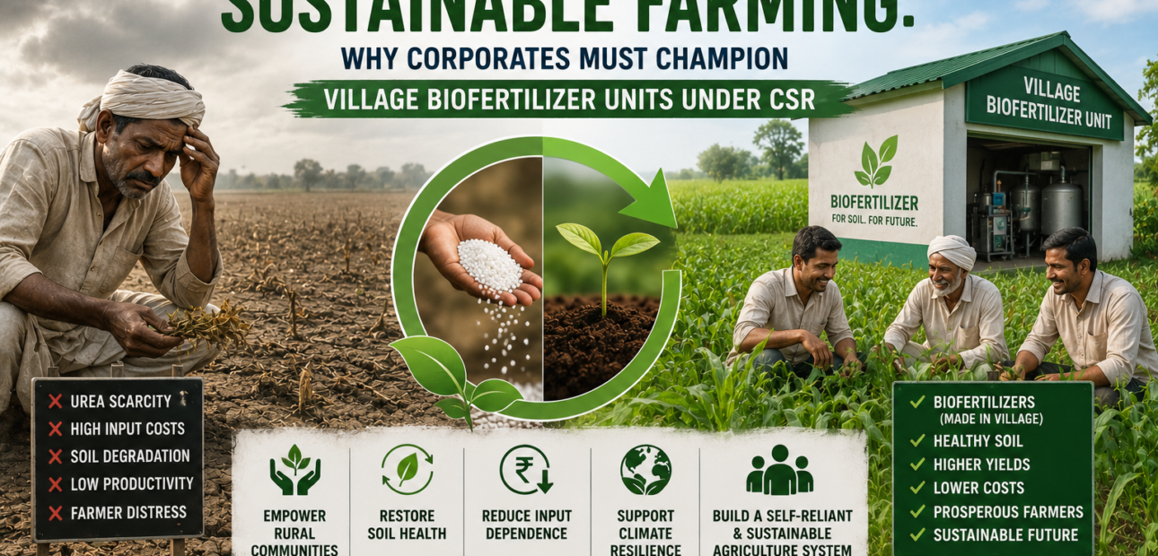 From Urea Scarcity to Sustainable Farming: Why Corporates Must Champion Village Biofertilizer Units under CSR