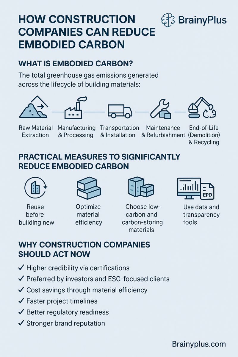 How Construction Companies Can Reduce Embodied Carbon – and Gain a Competitive Edge with BrainyPlus