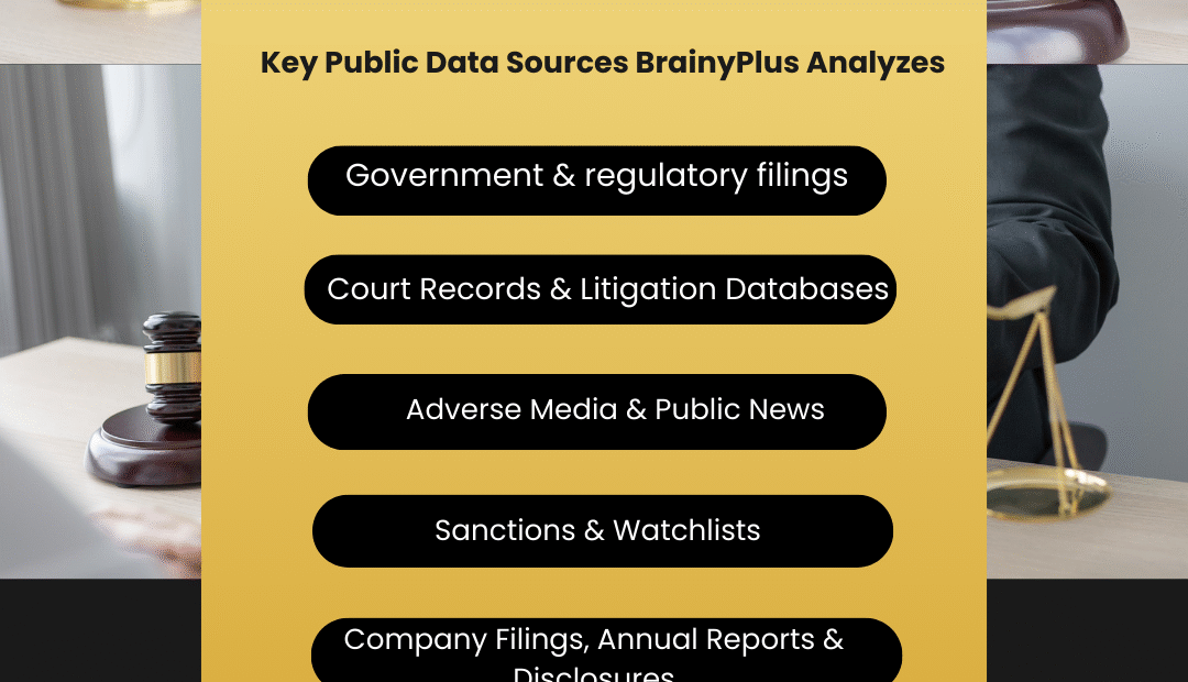 How BrainyPlus Builds Legal Compliance & Red-Flag Intelligence from Public Data for Global Platforms